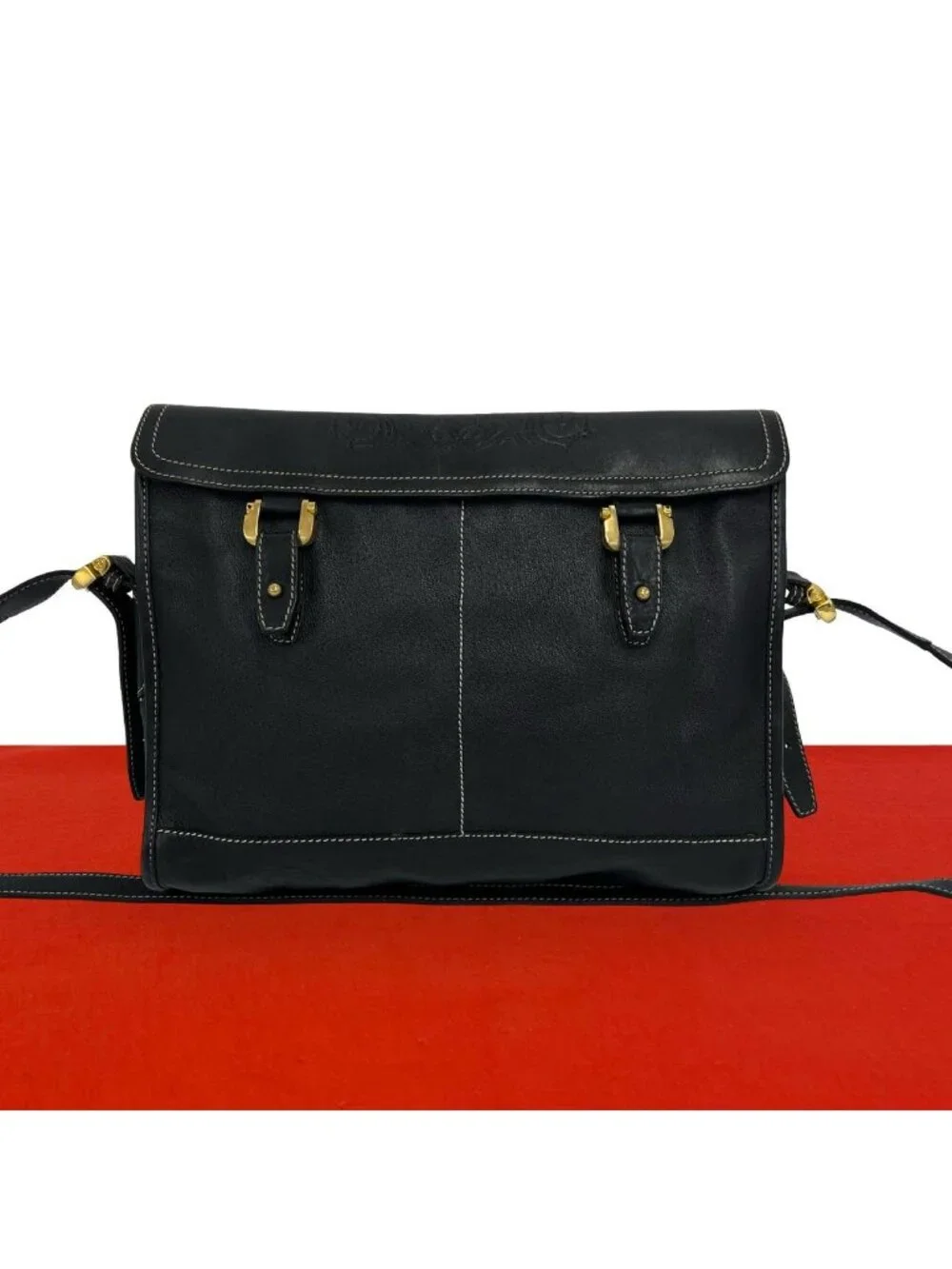 Loewe Vintage Anagram Logo Leather Shoulder Bag Pochette Crossbody Business